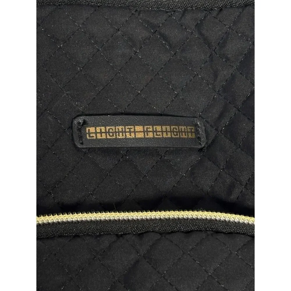 Light Flight Black Quilted Backpack Gold Zipper Travel School Bag